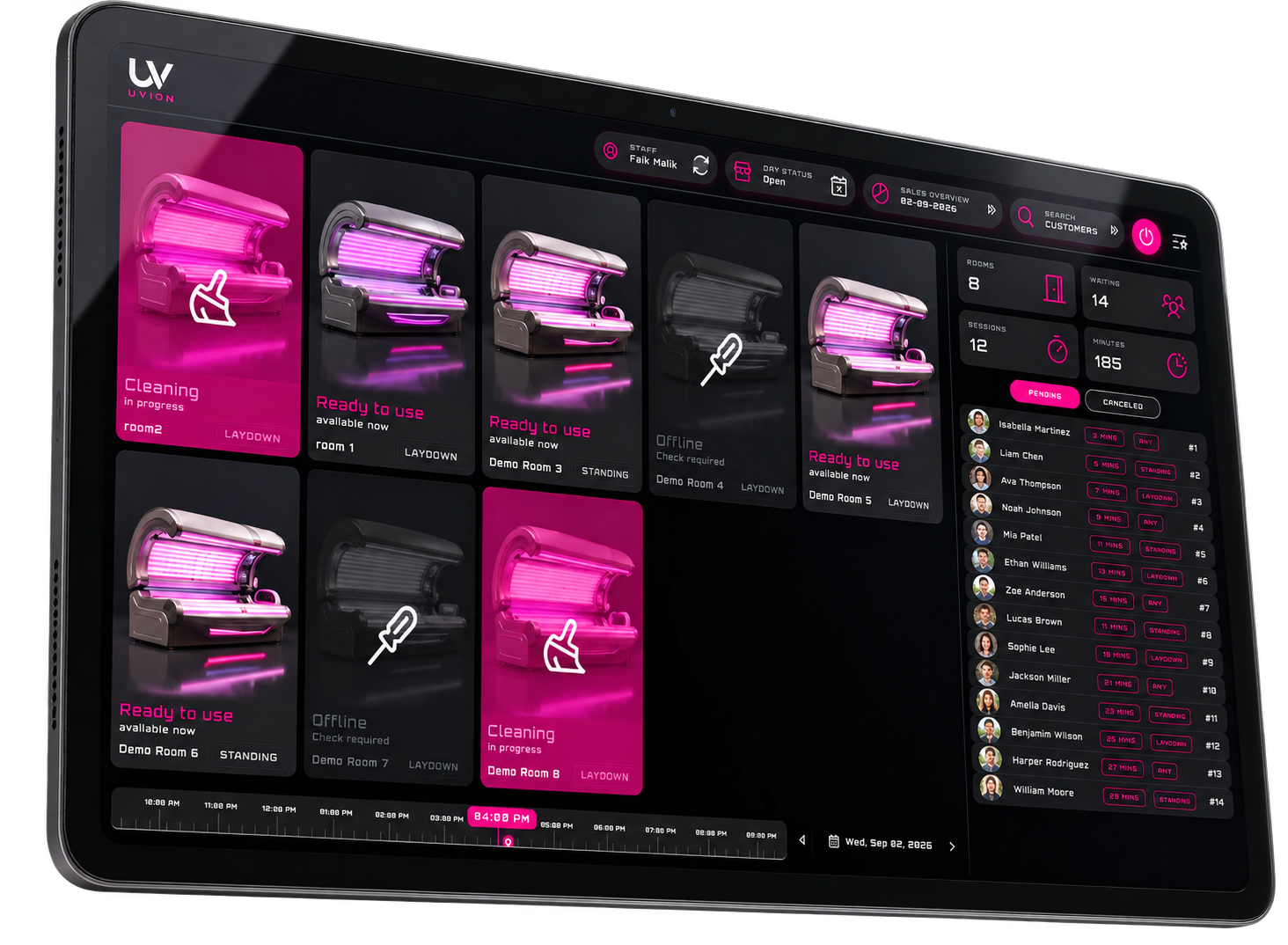 Salon front desk POS system